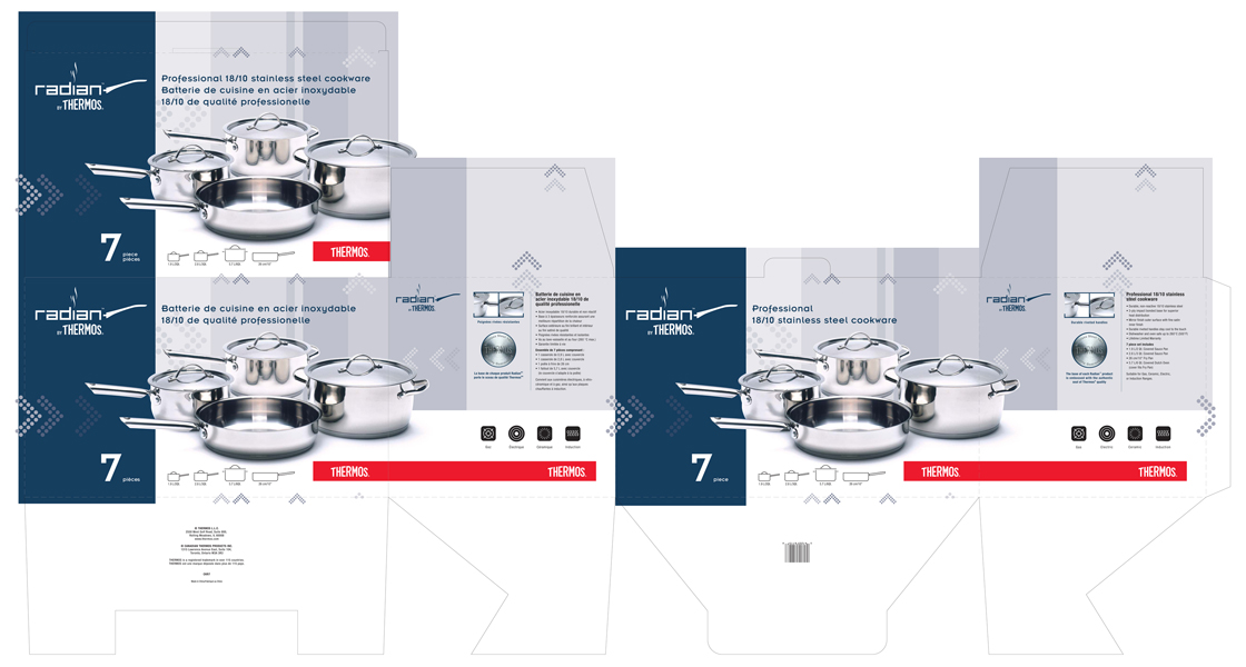 Production: Box packaging design for Premium cookware line